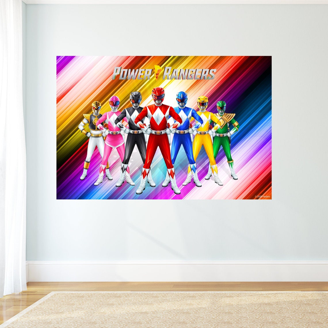 Power Rangers Group Wall Poster Sticker Kids Bedroom Decal Etsy