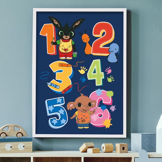 Bing Print - Bing and Friends Numbers Painting Poster Wall Art - Etsy