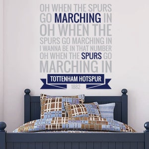 Tottenham Hotspur Football Club - &#39;Marching In&#39; Song Wall Sticker Vinyl