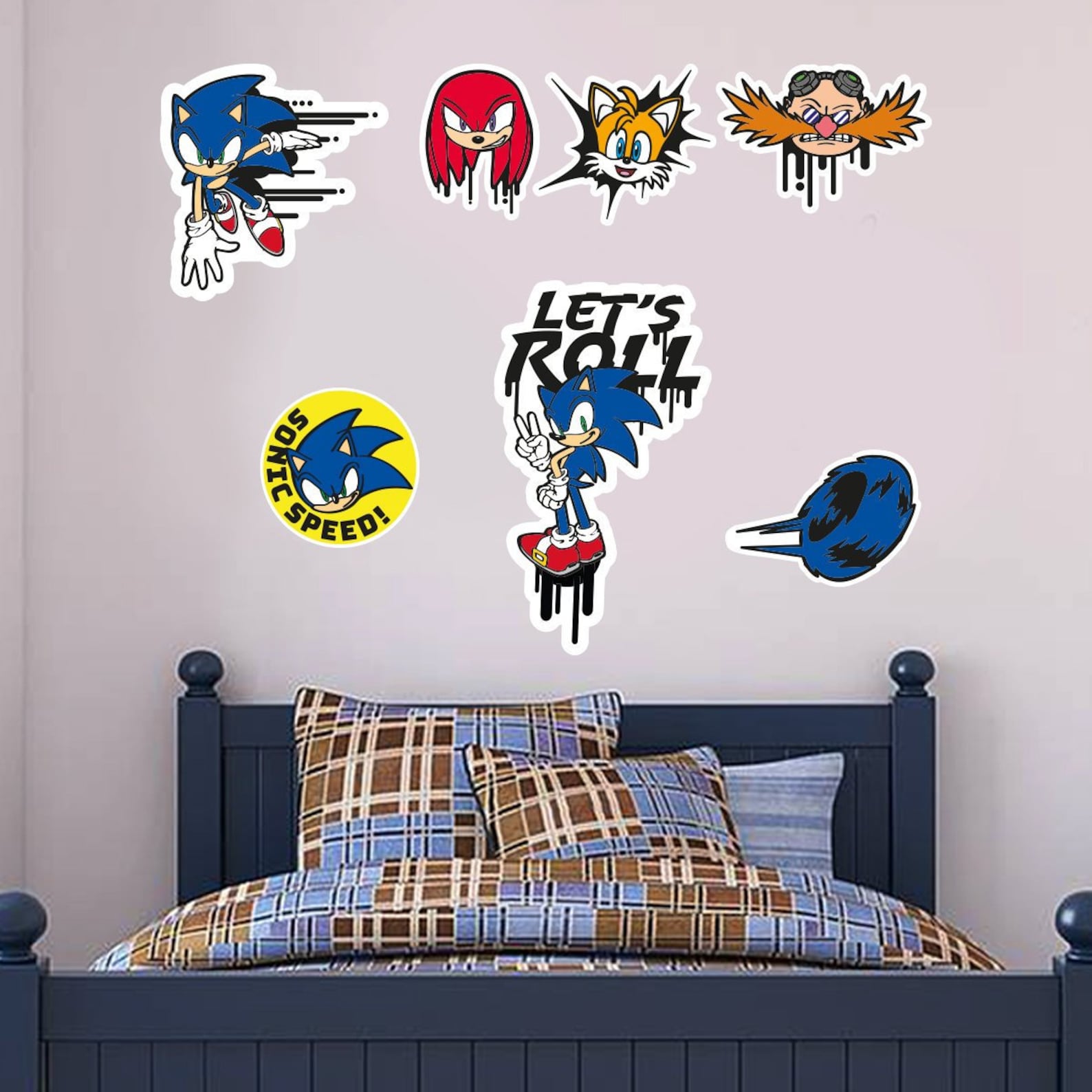 Sonic the Hedgehog Wall Sticker Sonic Wall Sticker Set Etsy