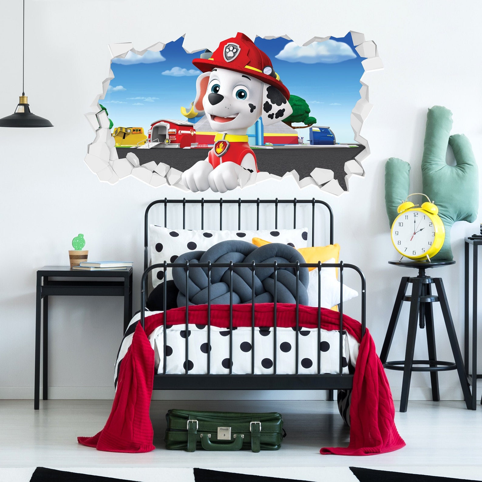 Paw Patrol Wall Sticker Marshall Broken Wall Decal Etsy