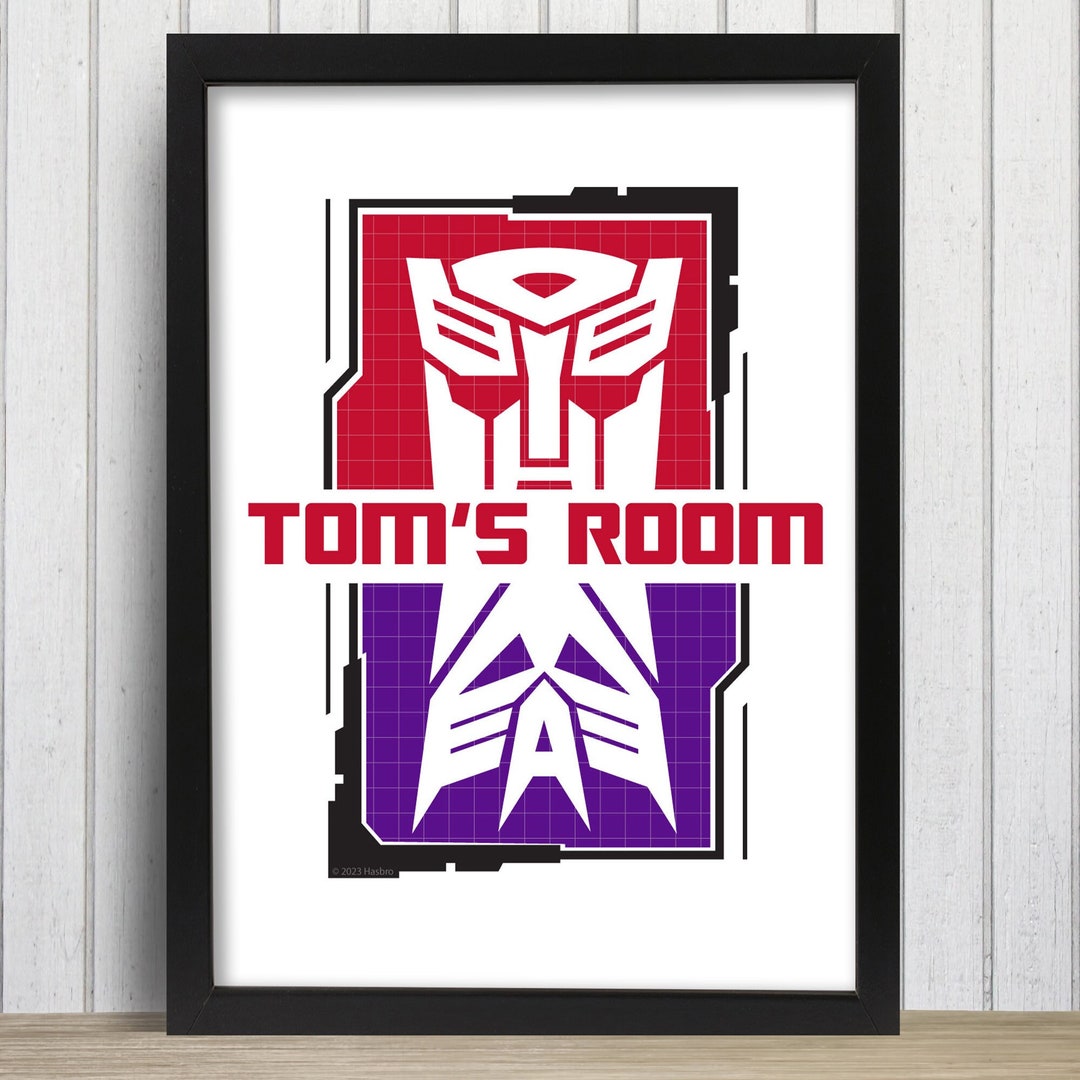 Transformers Print - Transformers Logo Personalised Name Wall Art ...