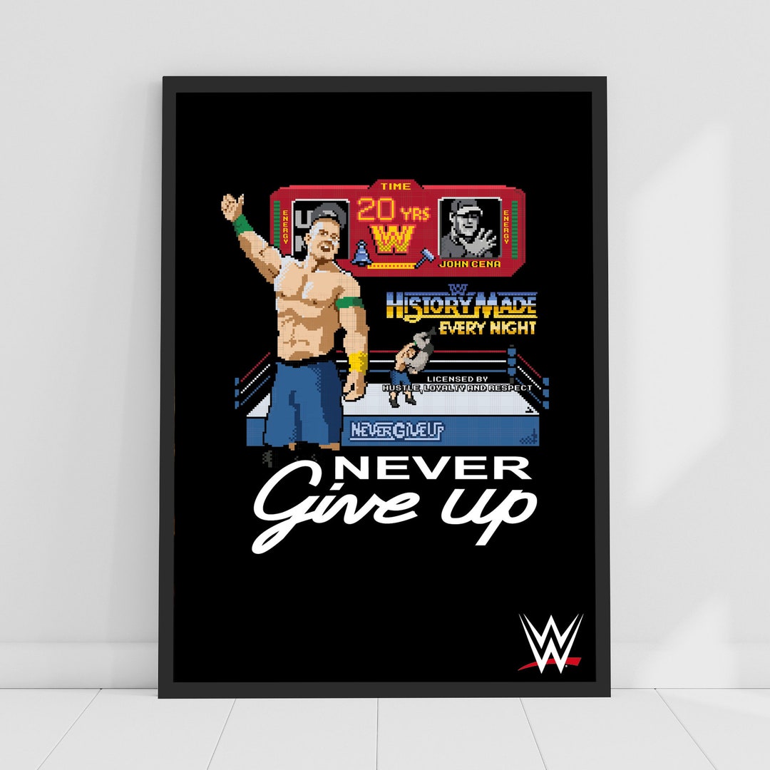 Buy WWE Print John Cena 20 Years Pixel Poster Wrestling Wall Art