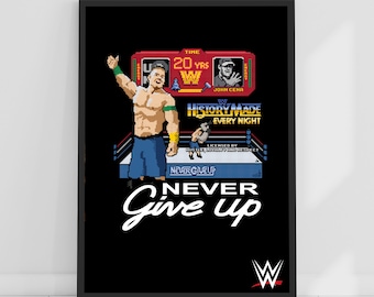 WWE Print - John Cena 20 Years Pixel Poster Wrestling Wall Art