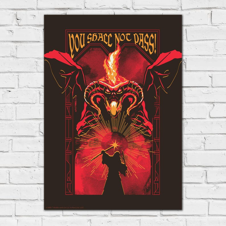 The Lord of the Rings™ Print – Balrog Red Poster Wall Art - Etsy
