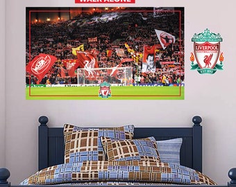 Liverpool Football Club - Anfield Stadium (View Of The Kop) Wall Mural + LFC Wall Sticker Set