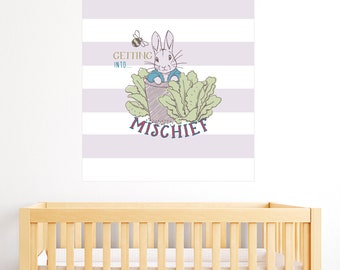 Autocollant mural officiel Peter Rabbit entrer dans les méfaits PB012