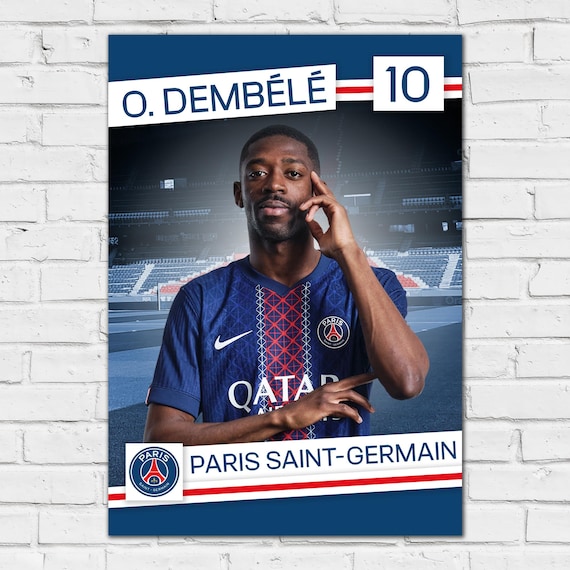 パリ・サンジェルマン プリント - デンベレ 25-26 選手 PSG ポスター