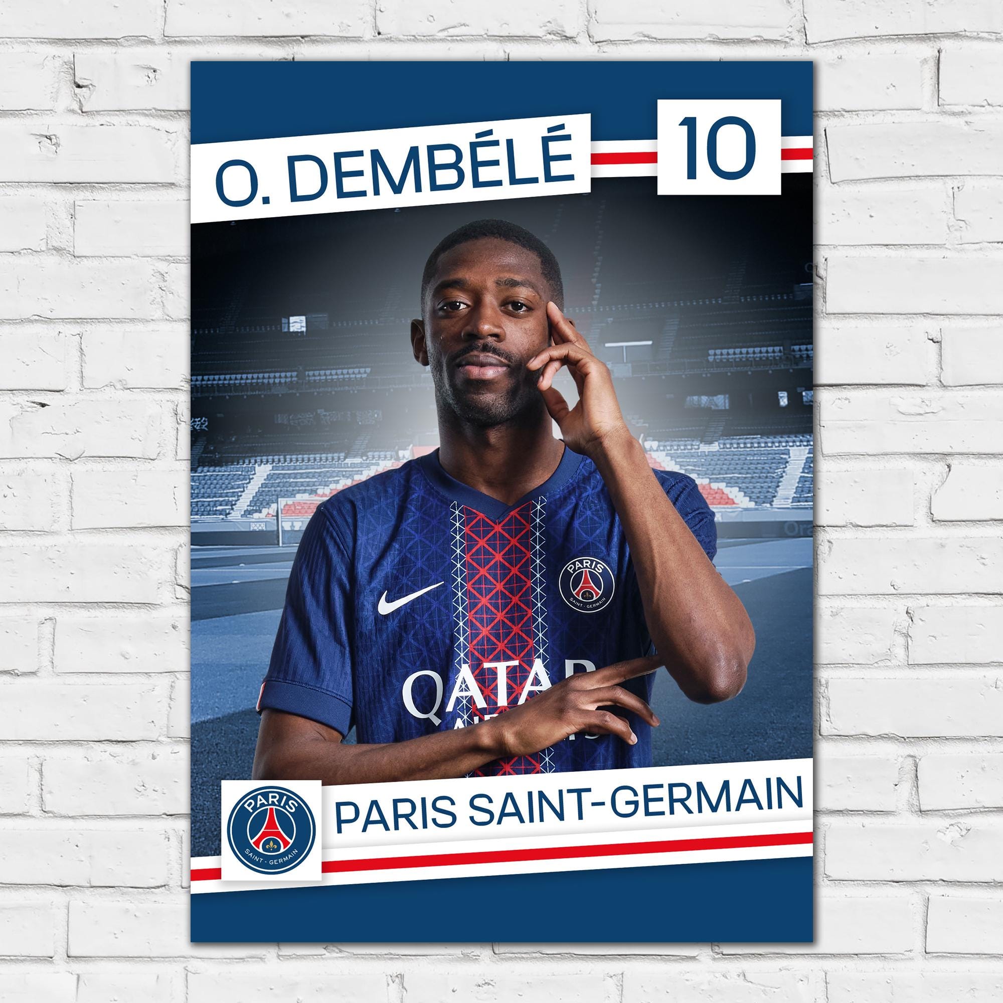 パリ・サンジェルマン ポスター パリ・サンジェルマン プリント - デンベレ 25-26 選手 PSG ポスター