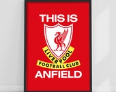 リバプールFC アートポスター A4版 6枚セット リバプールFCプリント - これはアンフィールドのポスター LFC