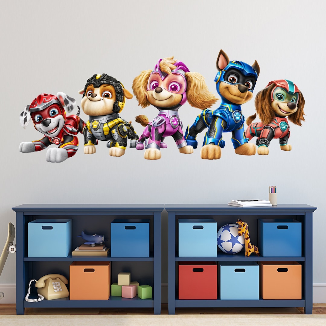 Paw Patrol Wall Sticker the Mighty Movie Group Wall Decal Etsy