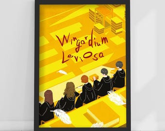 HARRY POTTER™ Print – Wingardium Leviosa Spell Illustration Poster Wandkunst