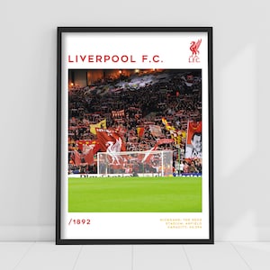 Liverpool FC Print - Kop End Stadium Stats Poster LFC Football Art
