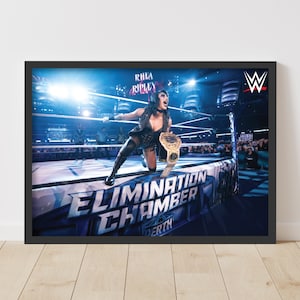 WWE Print - Elimination Chamber Rhea Ripley Win Poster Wandkunst