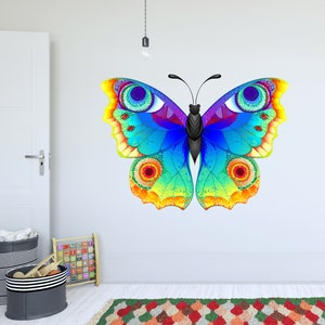 Rainbow Wall Sticker - Rainbow Butterfly Wall Decal Art