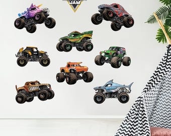 Monster Jam Wall Sticker - 8 Monster Truck Set Decal Wall Art