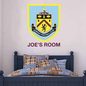 Burnley Football Club - Crest & Personalised Name Wall Art