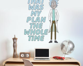 Naklejka ścienna Rick i Morty – To był mój plan przez cały czas Naklejka ścienna Sztuka