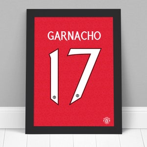 Manchester United FC Print - Garnacho 23/24 Shirt Design Poster Football Wall Art