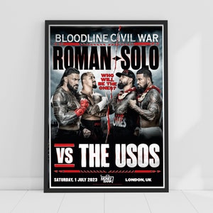 WWE Print - Money In The Bank Bloodline Civil War Poster Wrestling Wall Art