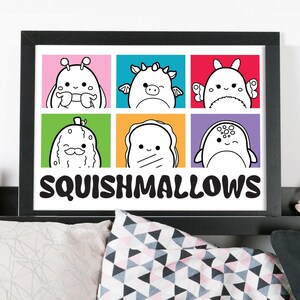 Squishmallows Print - Group Colour Block Sketch Poster Wall Art