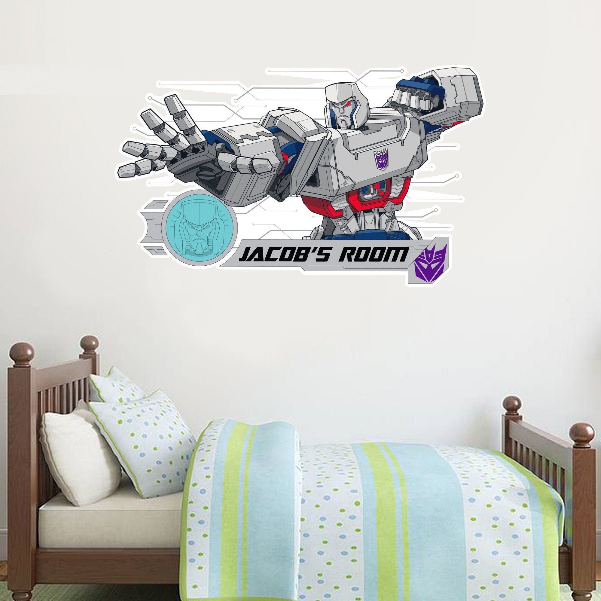 Transformers Megatron Personalised Name Wall Sticker Decal Art Vinyl ...