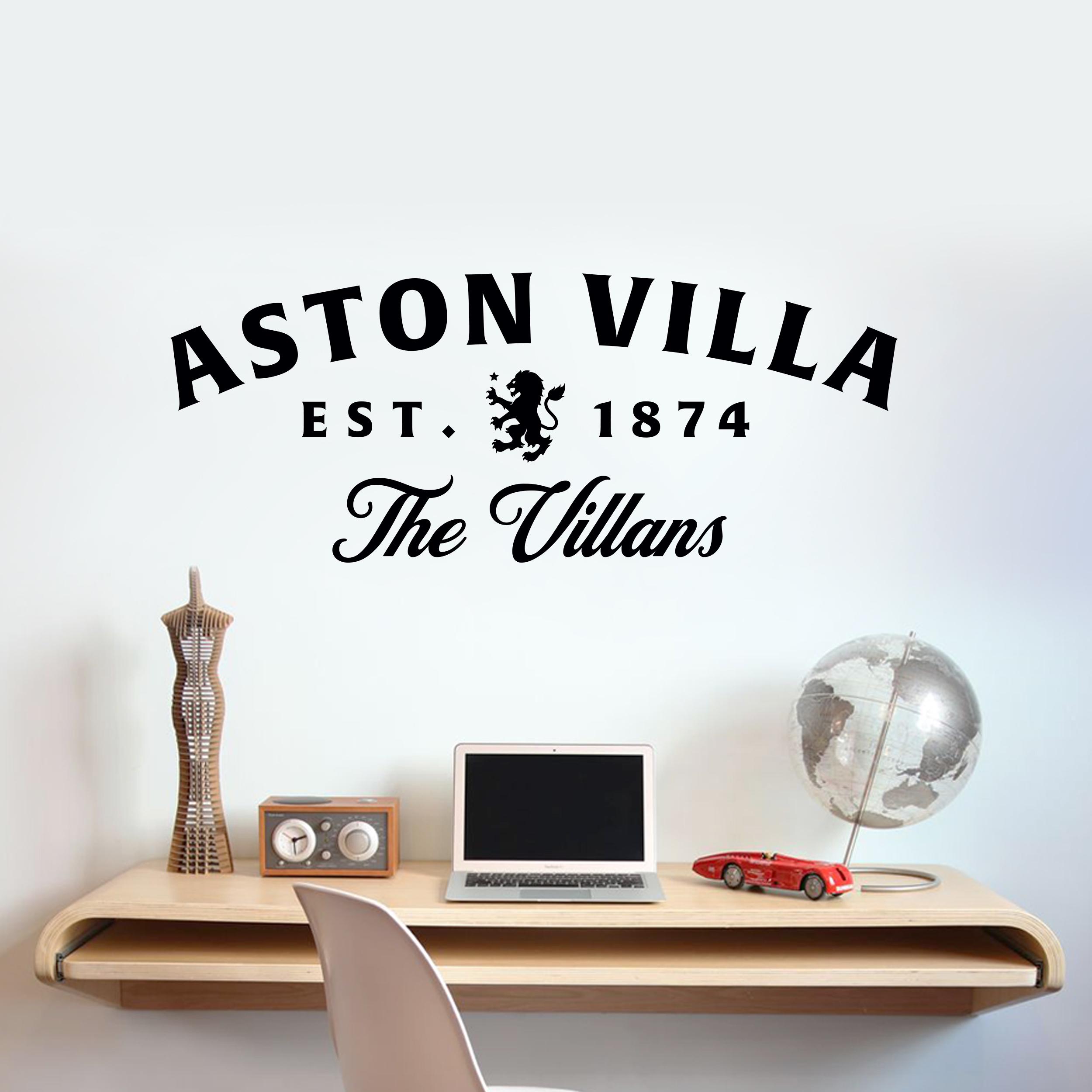 Sticker Mural Aston Villa FC The Villans - 120x50 Cm - Autocollant Officiel - Facile à Poser Et Retirer