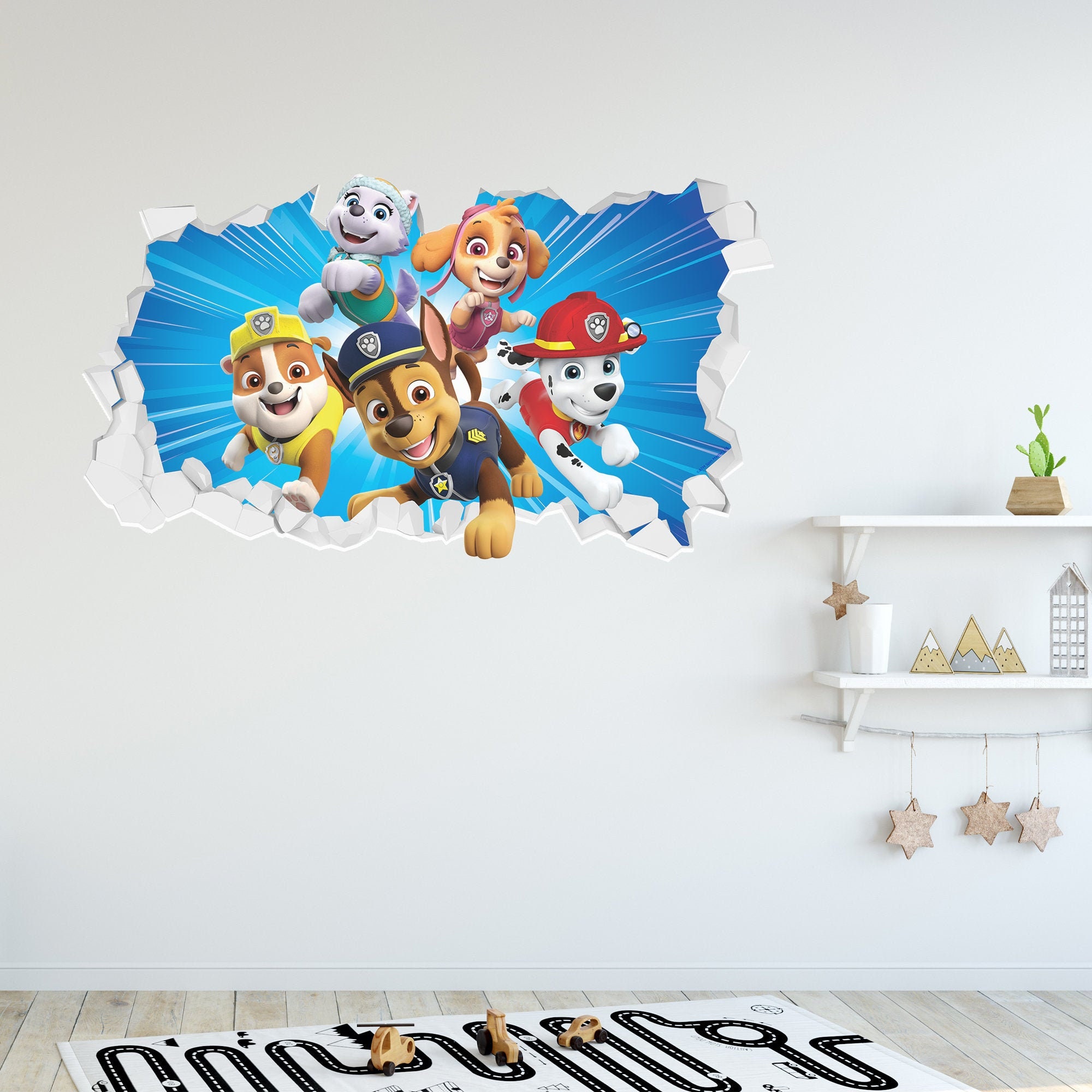 Paw Patrol Wall Sticker Group Broken Wall Decal - Etsy