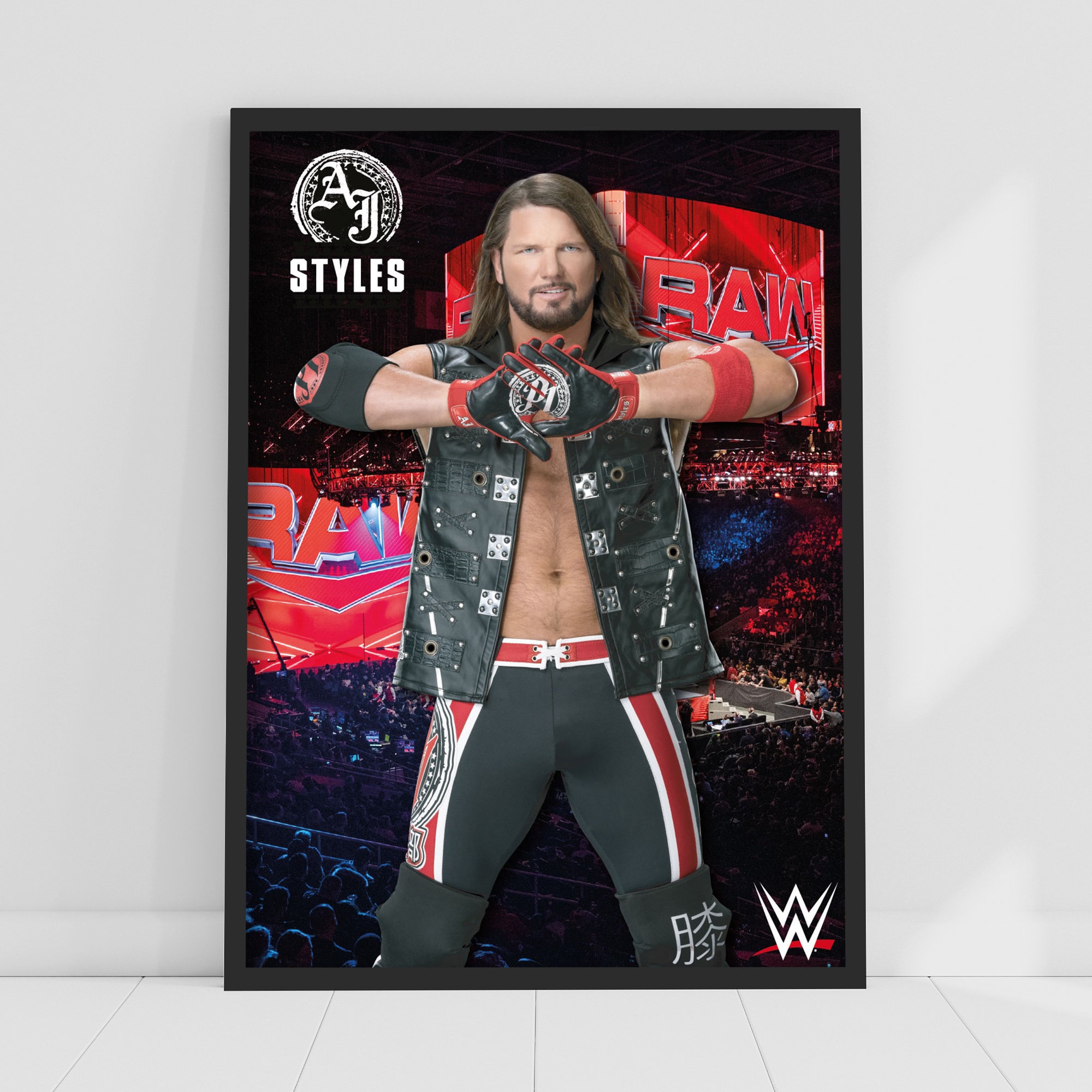 WWE Print AJ Styles Crowd Poster Wrestling Wall Art Etsy