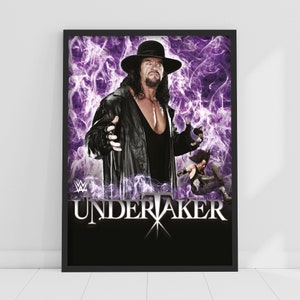 WWE Print - Undertaker Purple Flames Poster Wrestling Wall Art