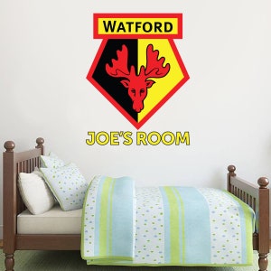 Watford FC - Personalised Name & Crest Wall Sticker