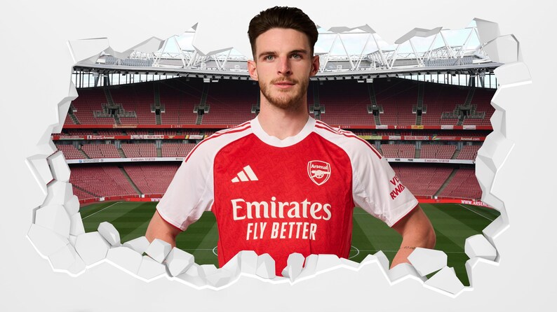 Arsenal FC Wall Sticker - Declan Rice 25/26 Broken Wall - Etsy