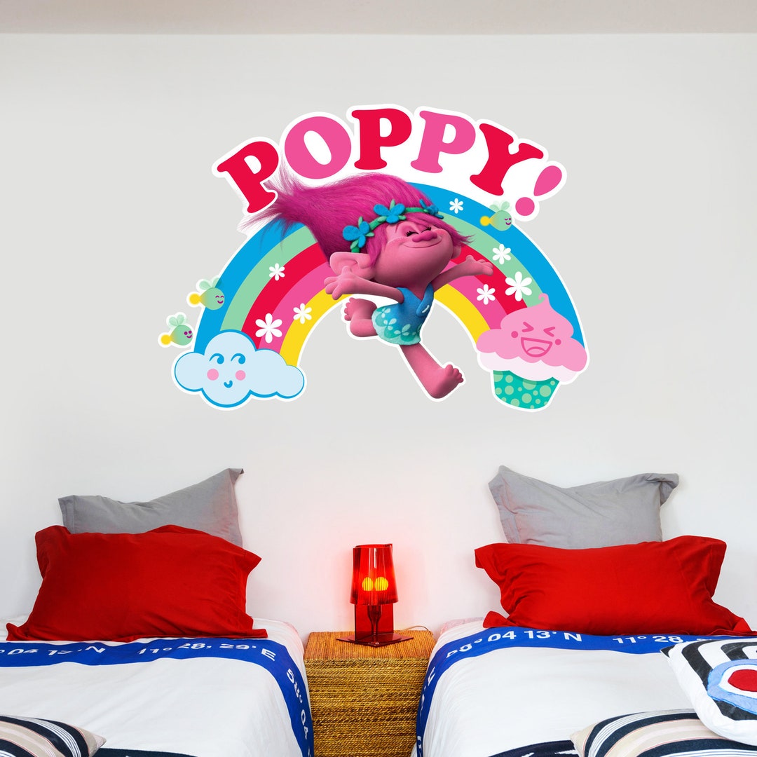 Trolls - Poppy Rainbow Wall Sticker - Etsy