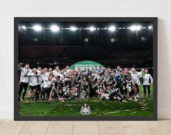 Newcastle United Cup Winners Print - Full Team Celebration Poster