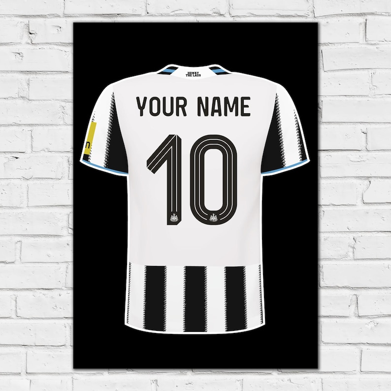 Newcastle United FC Print - 25-26 Personalised Shirt Design Poster Football Wall Art image 2