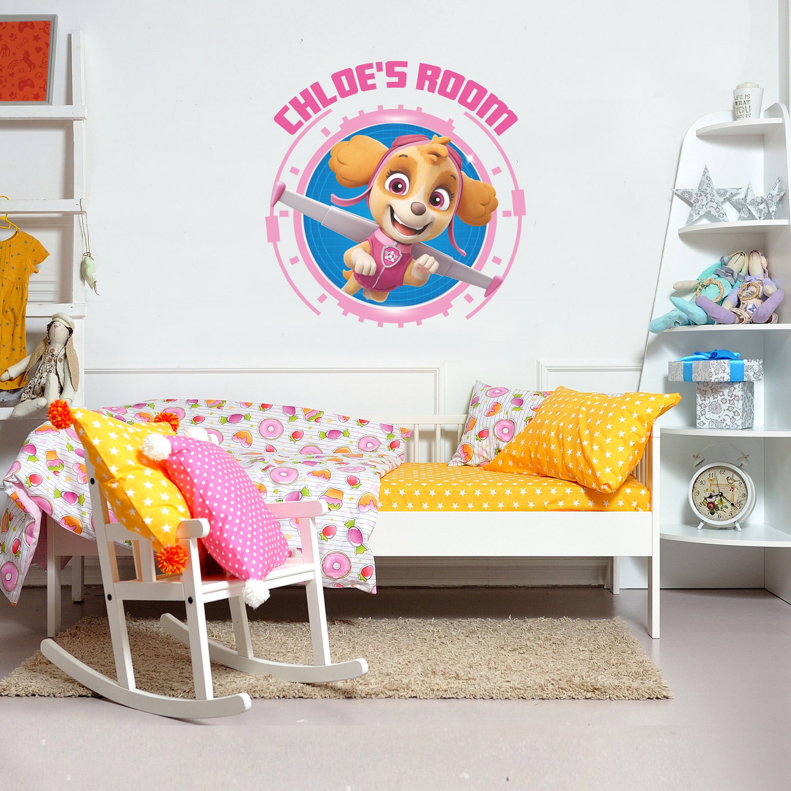 Paw Patrol Wall Sticker Skye Personalised Name Wall Decal Etsy UK
