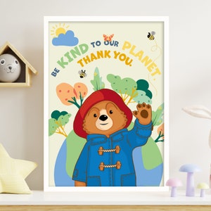 Paddington Bear TV Print - Be Kind To Our Planet Wall Art Print