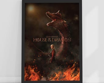Stampa House of the Dragon™ – Poster da parete del principe Daemon Targaryen con drago
