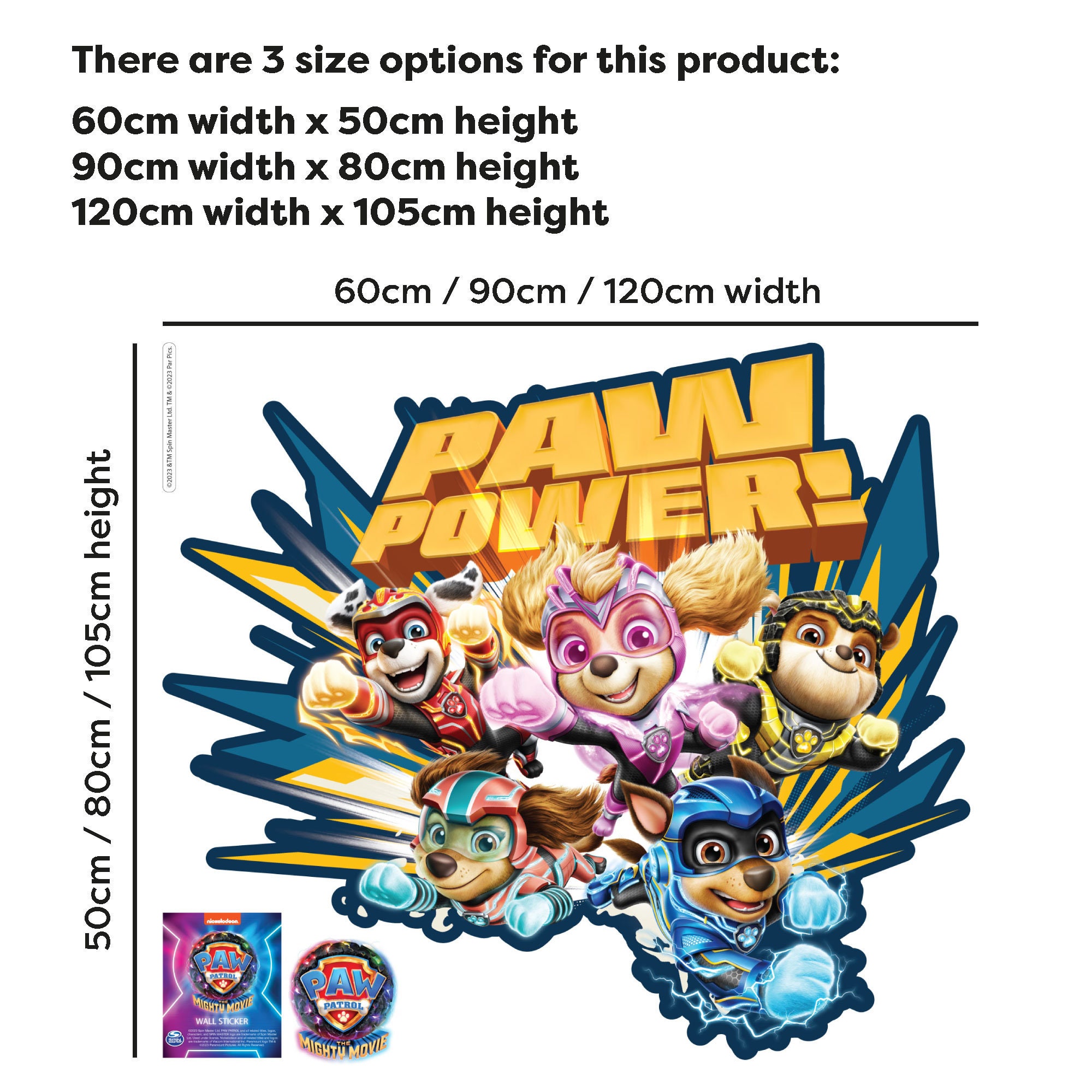 Paper Projects Mega Pack De 150 Pegatinas De Paw Patrol The Mighty Movie – 3 Tipos De Calcomanías Reutilizables En Superficies No Porosas – Hoja A4 Brillante Y Bolsa De Calcomanías Troqueladas