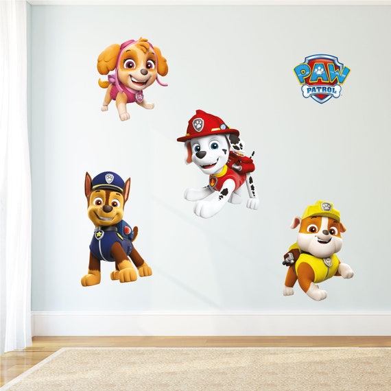 Pegatina de pared de la Patrulla Canina - Juego de calcomanías de pared de  4 personajes