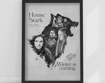 Game of Thrones™ Print – House Stark Winter Is Coming Poster Wall Art