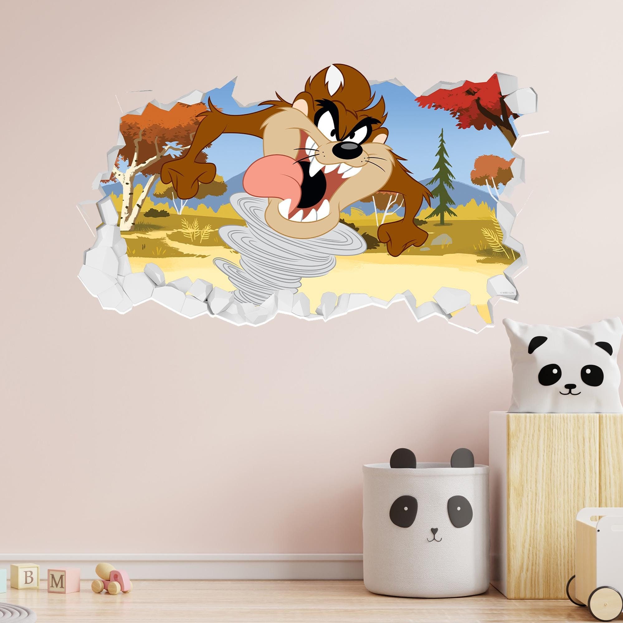 Looney Tunes™ Wall Sticker - Taz Tornado Broken Wall Decal Art - Etsy
