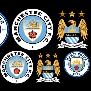 Manchester City Football Club Personalised Name with Badge Bonus Wall Sticker Set zdjęcie 2