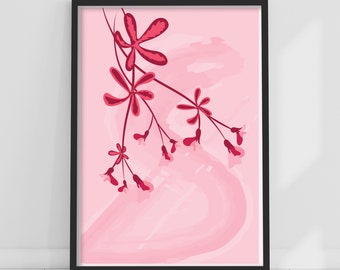 Pink Print - Pink Flower From Above Poster Wall Art