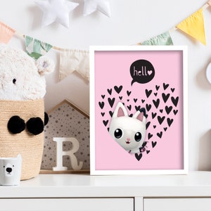 Gabby&#39;s Dollhouse Print - Pandy Hello Heart Poster Kids Wall Art