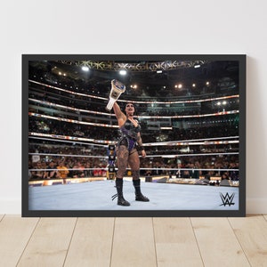 WWE Print - Rhea Ripley WrestleMania Win Poster Wrestling Wall Art