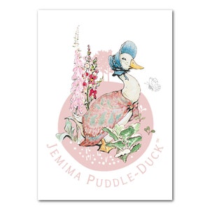 Official Peter Rabbit Print - Jemima Puddleduck Garden Circle Wall Art ...