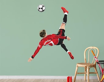 Manchester United FC Wall Sticker - Garnacho Overhead Kick Illustration Decal Art