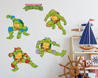 Teenage Mutant Ninja Turtles Wall Sticker - 4 Character Decal Set TMNT Art
