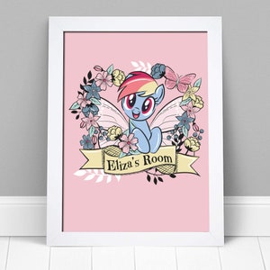 My Little Pony Print - Fairy Personalised Print Kids Wall Art Pony Decor